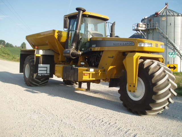 Construction equipment on the Mid Iowa Equipment lot